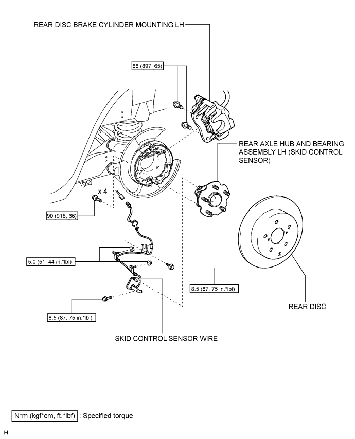 Toyota Rav4. Aca30, 33, 38 Gsa33 Zsa30, 35.Brake Control.Anti-Lock Brake System.Skid Control Sensor (For 2Wd)  Components